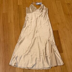 Cream Satin Slip Dress